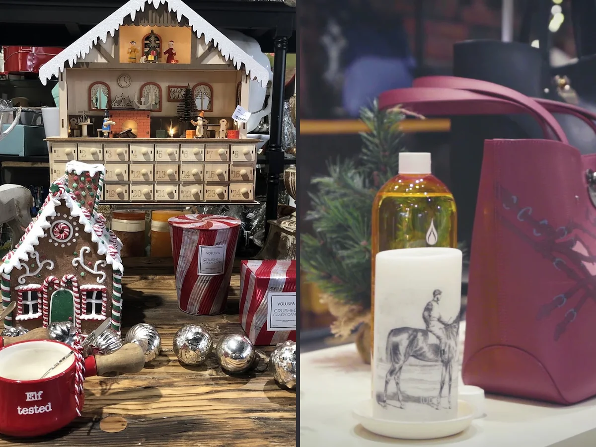 Boutique shelves with gifts, jewelry, and accessories.